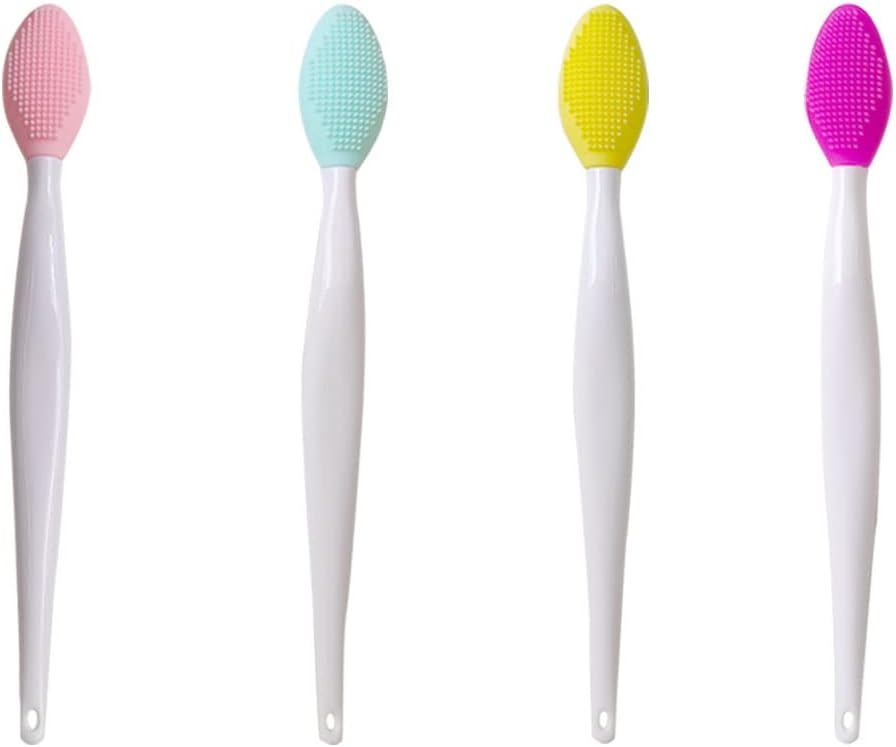 4 PCS Lip Scrub Brush,Double-Sided Silicone Exfoliating Lip Brush Exfoliating Brush for Men Wome Double-sided Soft ​Lip Brush for ​Smoother and Fuller Lip Appearance Main image