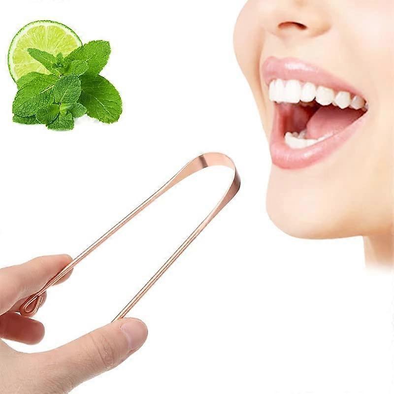 Pure Copper Tongue Scraper, Metal Tongue Cleaner for Fresh Breath & Oral Hygiene Main image