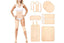 9Pcs Castor Oil Pack Kit Compress Reusable Wrap Belt Inflammation Toxin Remover Set -Nude