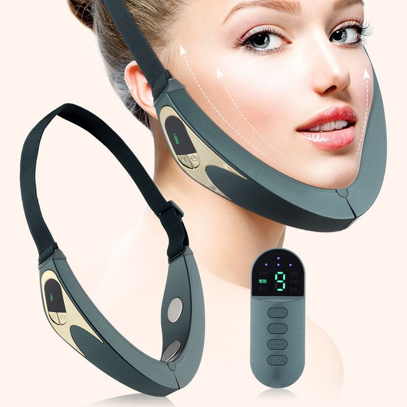 Red & Blue LED Light Therapy Beauty Device with Microcurrent EMS, Constant Temperature Magnetic Heat, and V-Shaped Face Lifting Main image