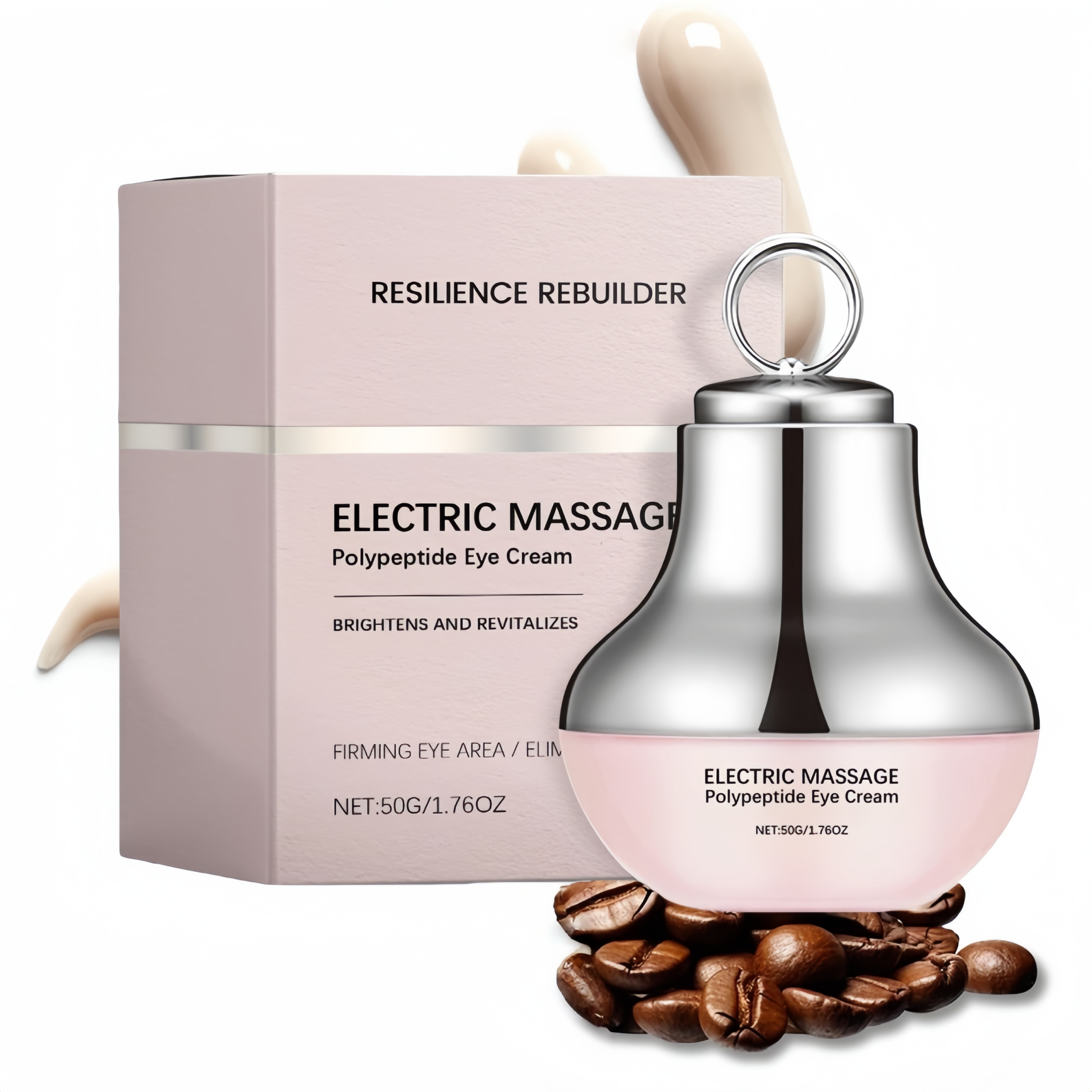 Microcurrent Eye Cream,Under Eye Cream for Dark Circles,Puffiness and Wrinkles, Hyaluronic Acid + Peptide+ Caffeine Eye Cream Anti Aging,Hydrating Eye Care,Gentle Vibration Main image