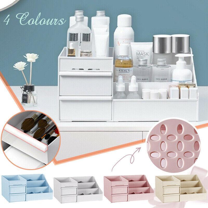 Cosmetic Makeup Organizer With Drawers Bathroom Skincare Storage Box Holder Case - Pink Main image