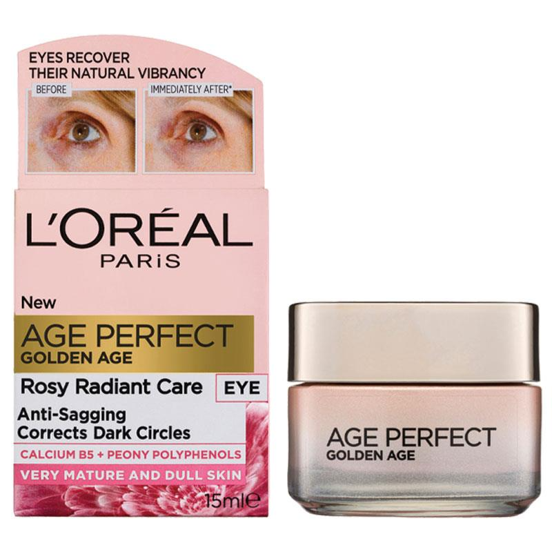 LOreal Paris Golden Age Perfect Rosy Radiant Eye Cream Anti Sagging Mature to Dull Skin 15ml Main image
