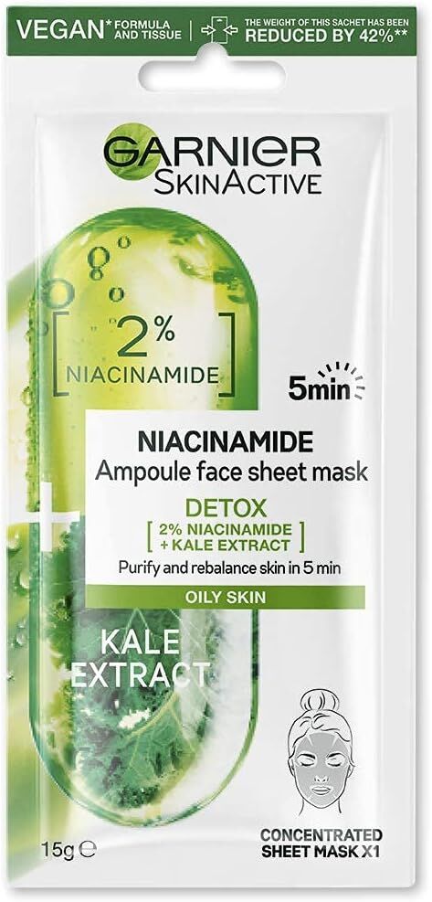 Garnier 15g Skin Active Ampoule Sheet Mask Kale/ Niacinamide Main image