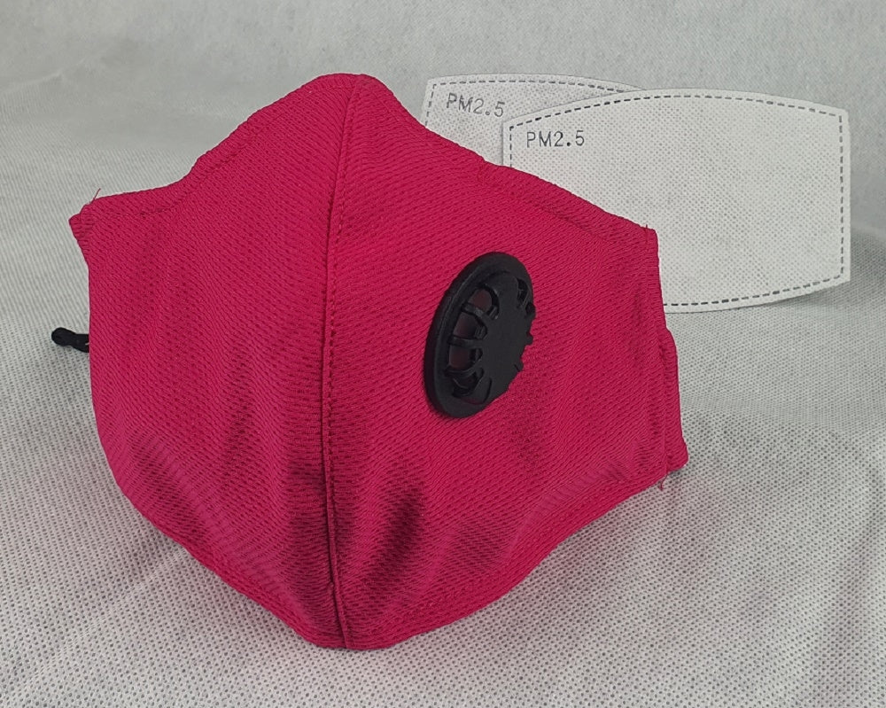 Face Mask Reusable Cotton Cloth Fabric w 2 Pm2.5 Perfect Fit Adjustable Pink Main image