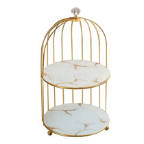 2 Tier Gold Birdcage Cosmetic Organizer Gold / Black