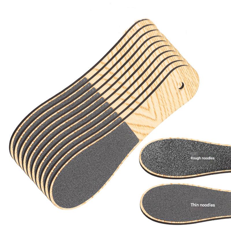 Khaki Professional Pedicure Foot File 10-Pack - Double-Sided Callus Remover with Wooden Handle Main image