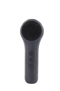 Black Multi-Functional Silicone Facial Cleansing Brush – Ultrasonic & Heat Infusion Beauty Device