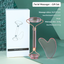 Transparent pink Dual-Head Resin Facial Roller and Heart-Shaped Gua Sha Set for Home SPA Skincare and Face Neck Massage