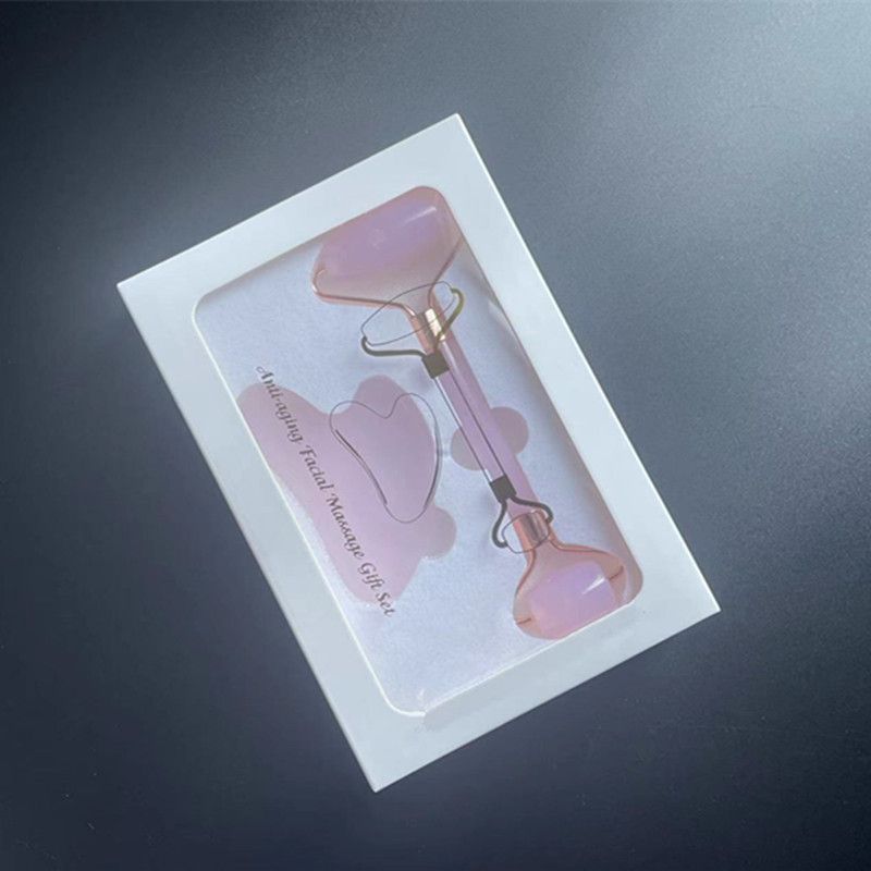 2-piece Pink Natural   Gua Sha Facial Tool - Hand-Polished Stone Massage Board for Face and Neck, Cooling Skincare Ritual, Easy Daily Use, Gift Ready Main image