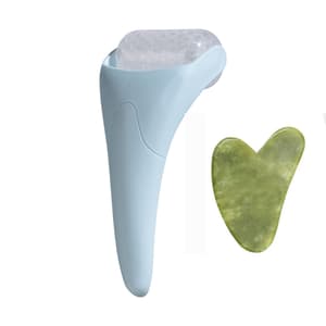 Face Ice Roller and Gua Sha Set Purple