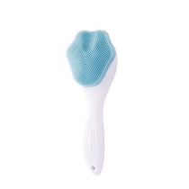 Blue Silicone Cat Paw Face Brush - Long Handle Manual Facial Cleanser for Deep Pore Cleaning, Exfoliating & Massaging - Soft Bristles for Blackhead Removal, Gentle on Skin, Travel Friendly 