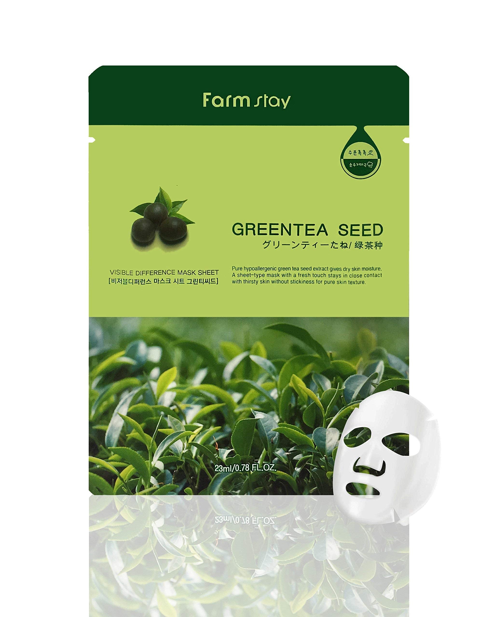 Farmstay Korean Greentea Seed Hydration Facial Mask Sheet(Pack of 10) Main image